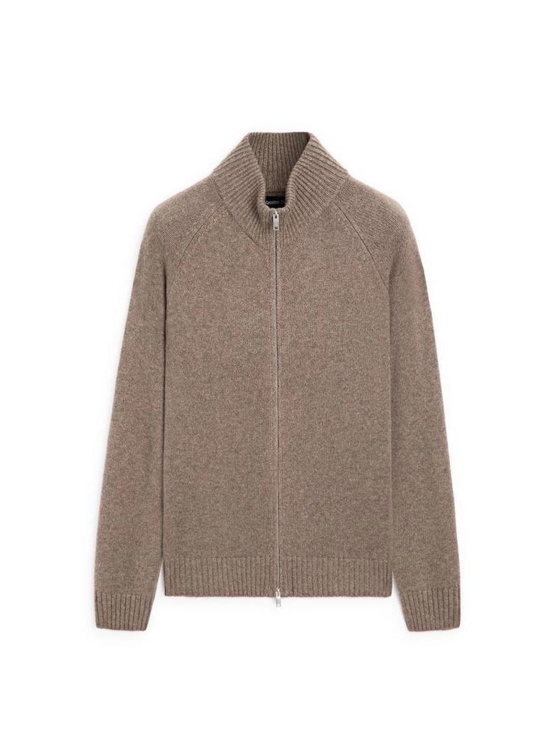 Кардиган с рукавами реглан из 100% кашемира с застежкой-молнией