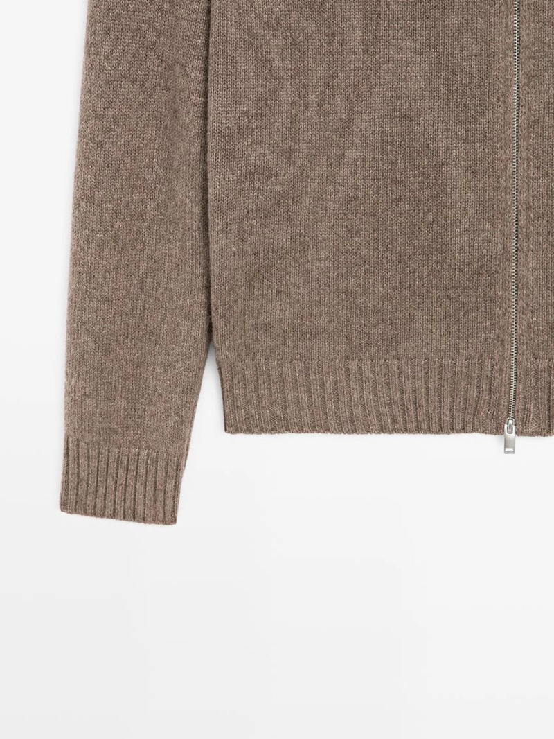 Кардиган с рукавами реглан из 100% кашемира с застежкой-молнией
