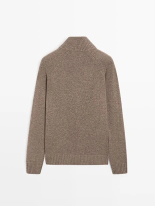 Кардиган с рукавами реглан из 100% кашемира с застежкой-молнией- Заказать в России