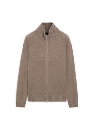 Кардиган с рукавами реглан из 100% кашемира с застежкой-молнией- Заказать в России