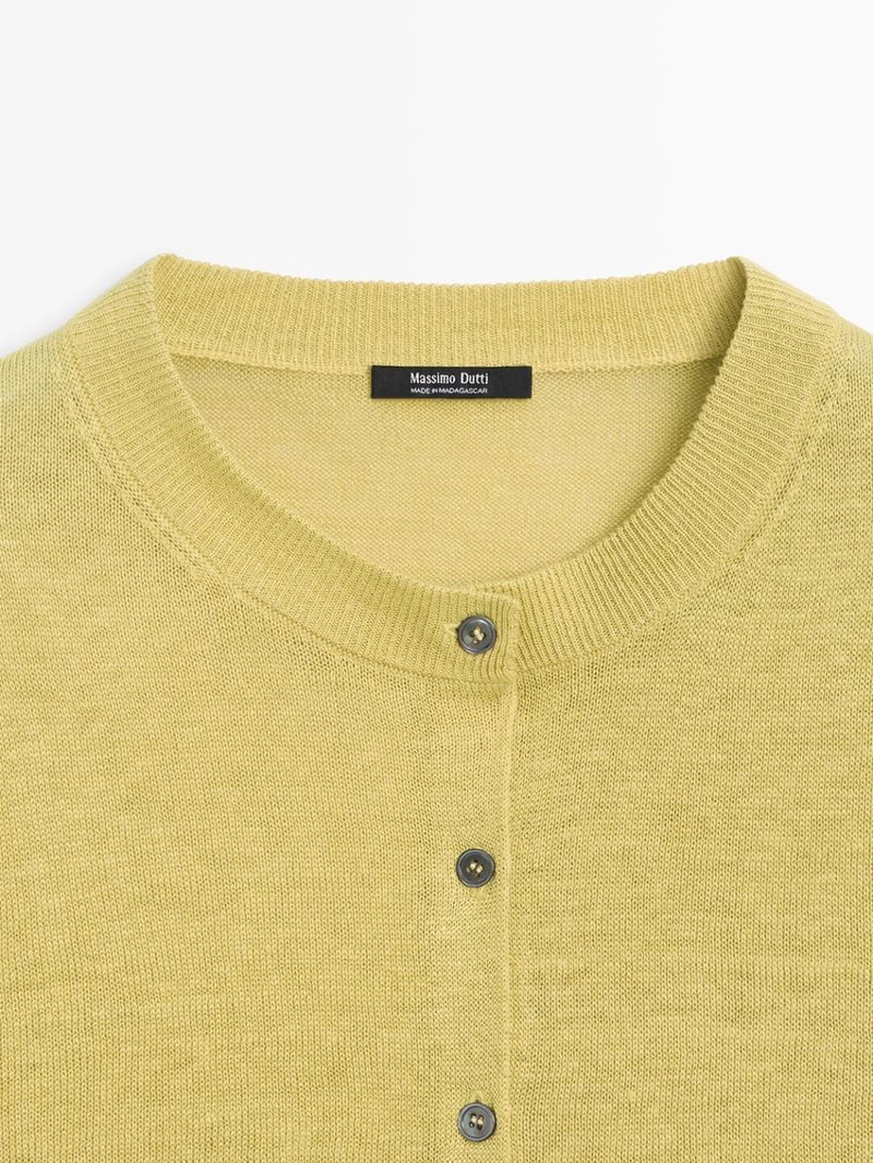 Кардиган из льняной ткани на пуговицах