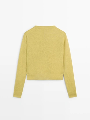 Кардиган из льняной ткани на пуговицах- Заказать в России