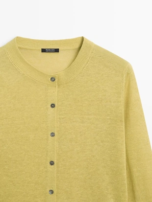 Кардиган из льняной ткани на пуговицах- Заказать в России