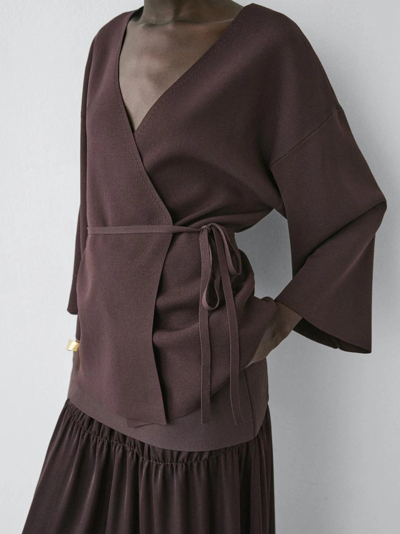 Платье-халат из мягкого трикотажа с поясом