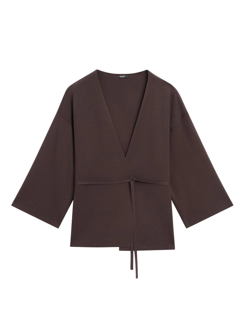 Платье-халат из мягкого трикотажа с поясом