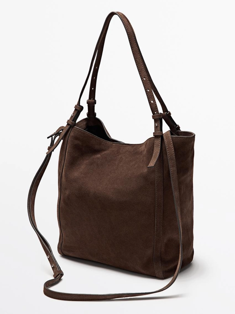 Сумка-тоут из разделанной замши