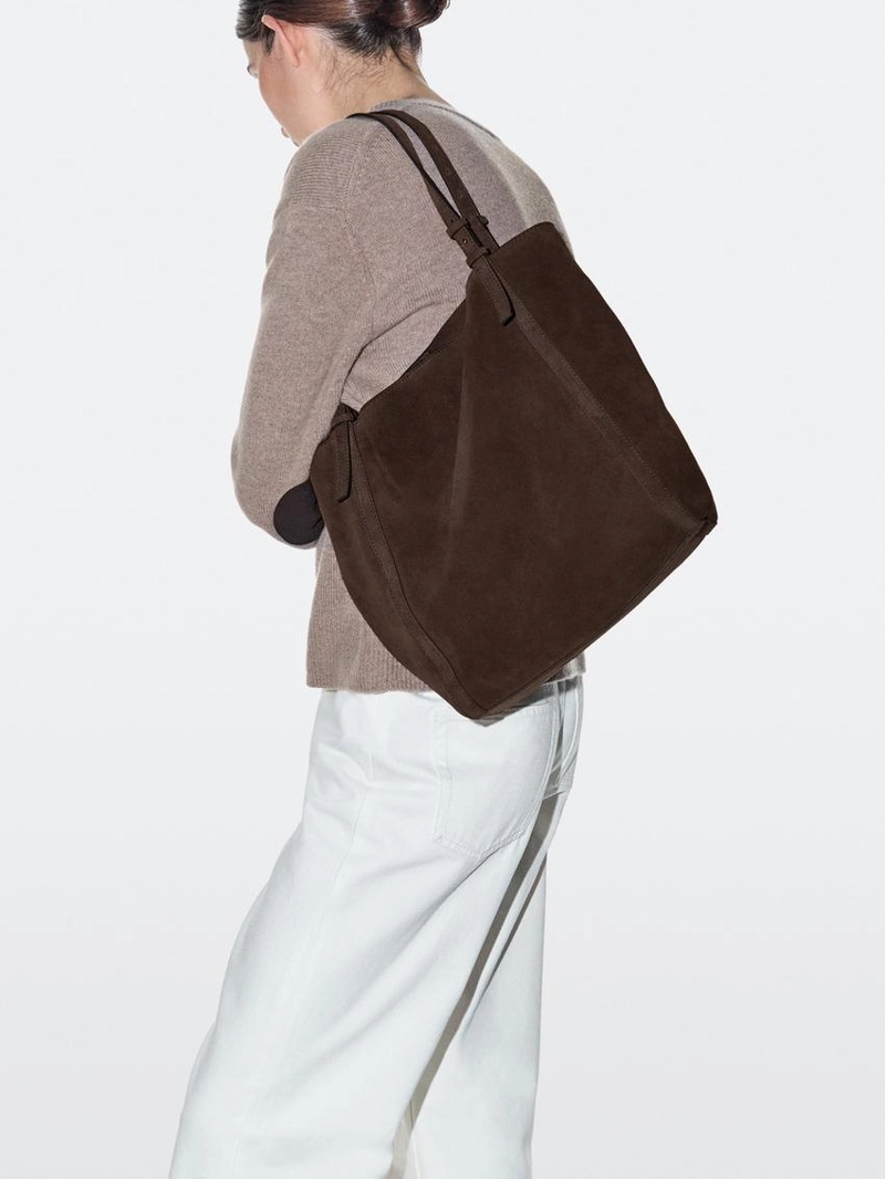 Сумка-тоут из разделанной замши