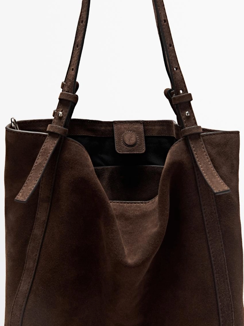 Сумка-тоут из разделанной замши