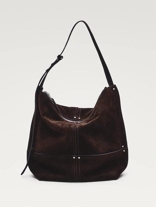 Chocolate | 6931/630/717 - Massimo Dutti Сумка из разделанной замши