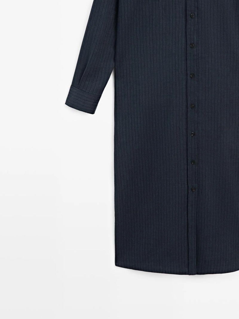 Платье-рубашка миди с утонченным покроем