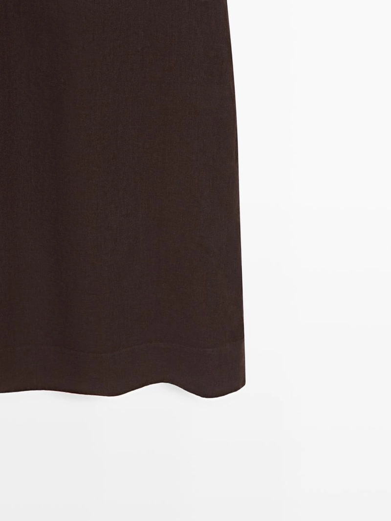 Платье-халтер миди из льна