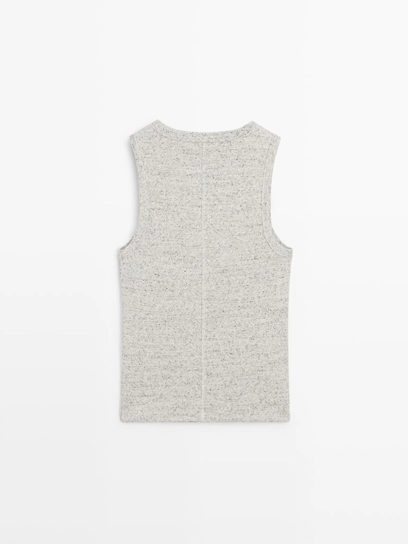 Футболка без рукавов из хлопкового смесового материала