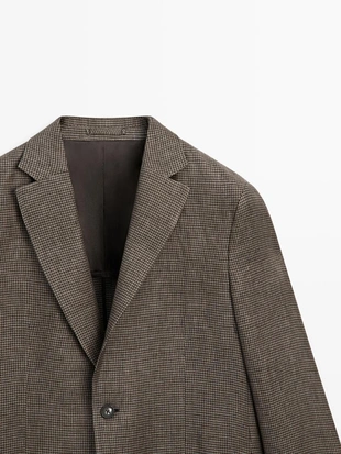 Льняной пиджак с деталями карманов- Заказать в России