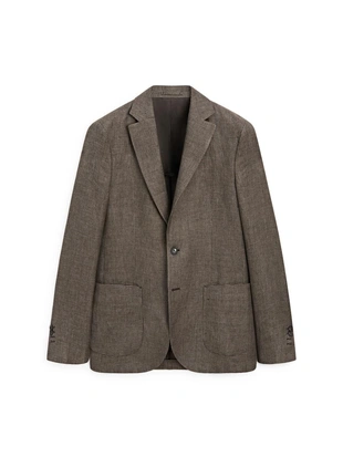 Льняной пиджак с деталями карманов- Заказать в России