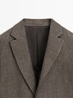 Льняной пиджак с деталями карманов- Заказать в России