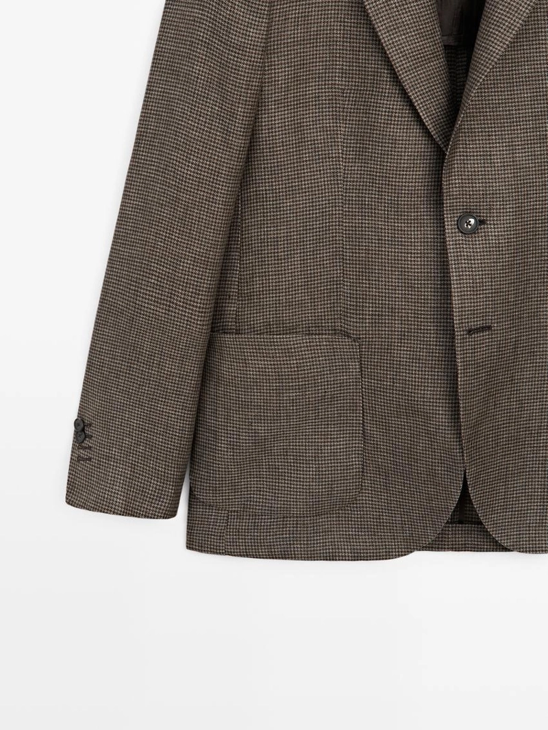 Льняной пиджак с деталями карманов