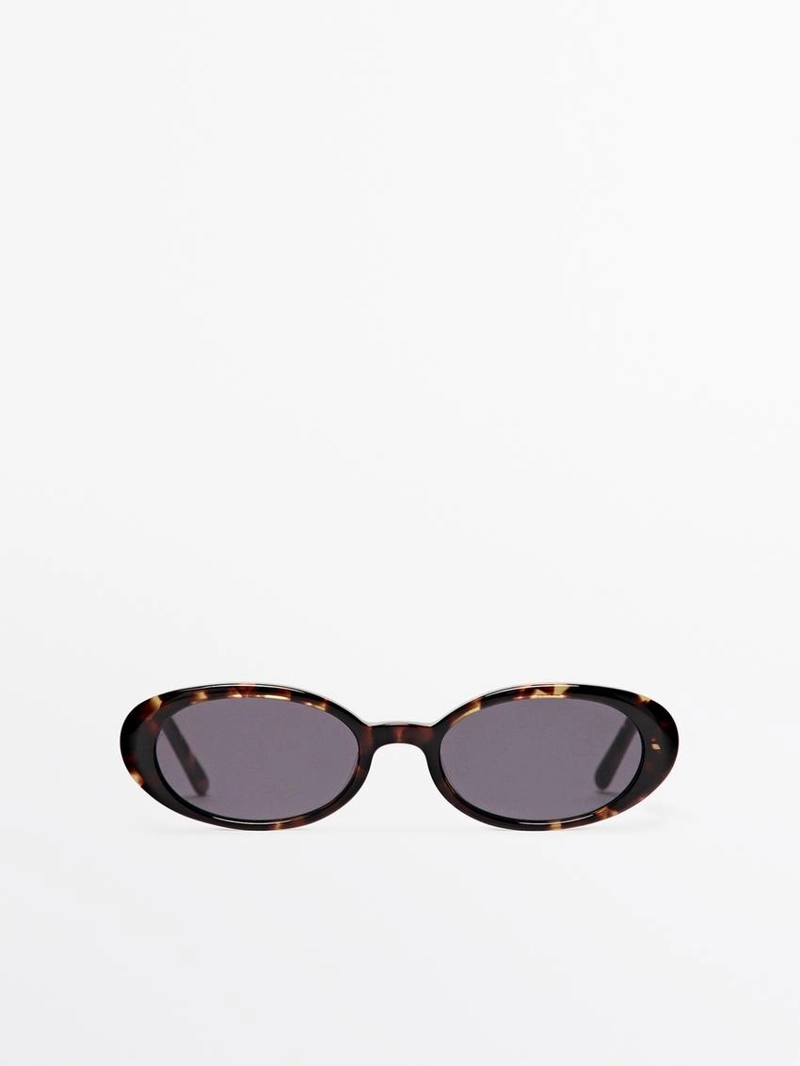 Очки с эффектом черепашьего панциря мини овальной формы