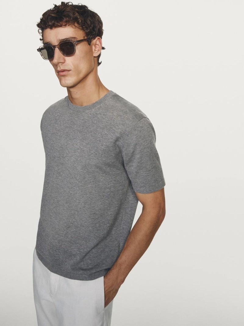 Вязаная хлопковая футболка