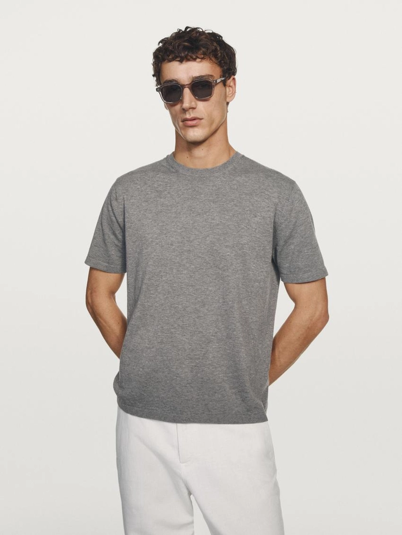 Вязаная хлопковая футболка