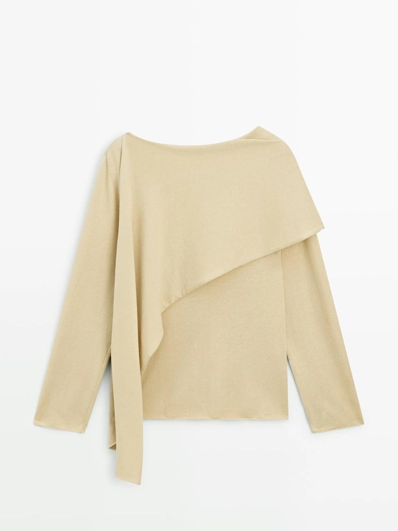 Трикотажный свитер с деталями шарфа