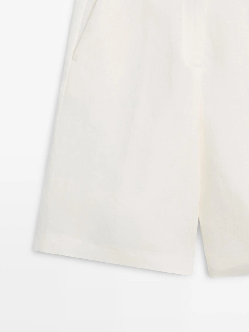 Длинные льняные бермуды