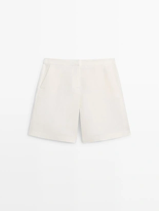 Длинные льняные бермуды- Заказать в России