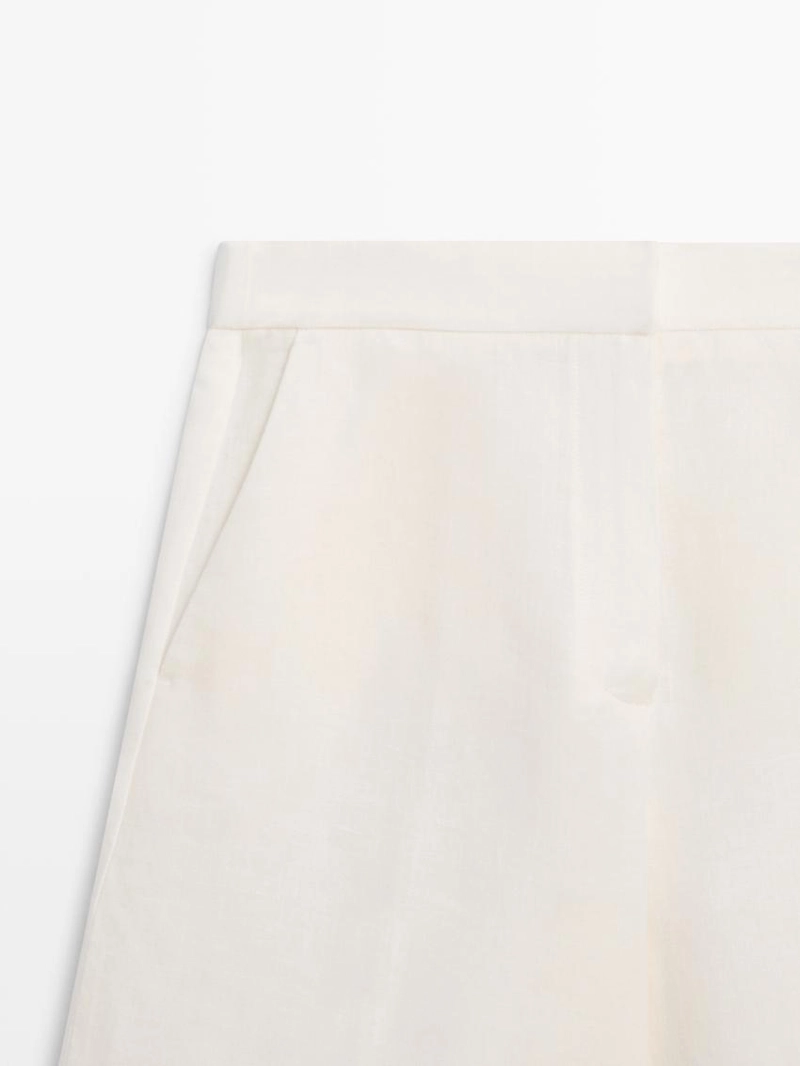 Длинные льняные бермуды