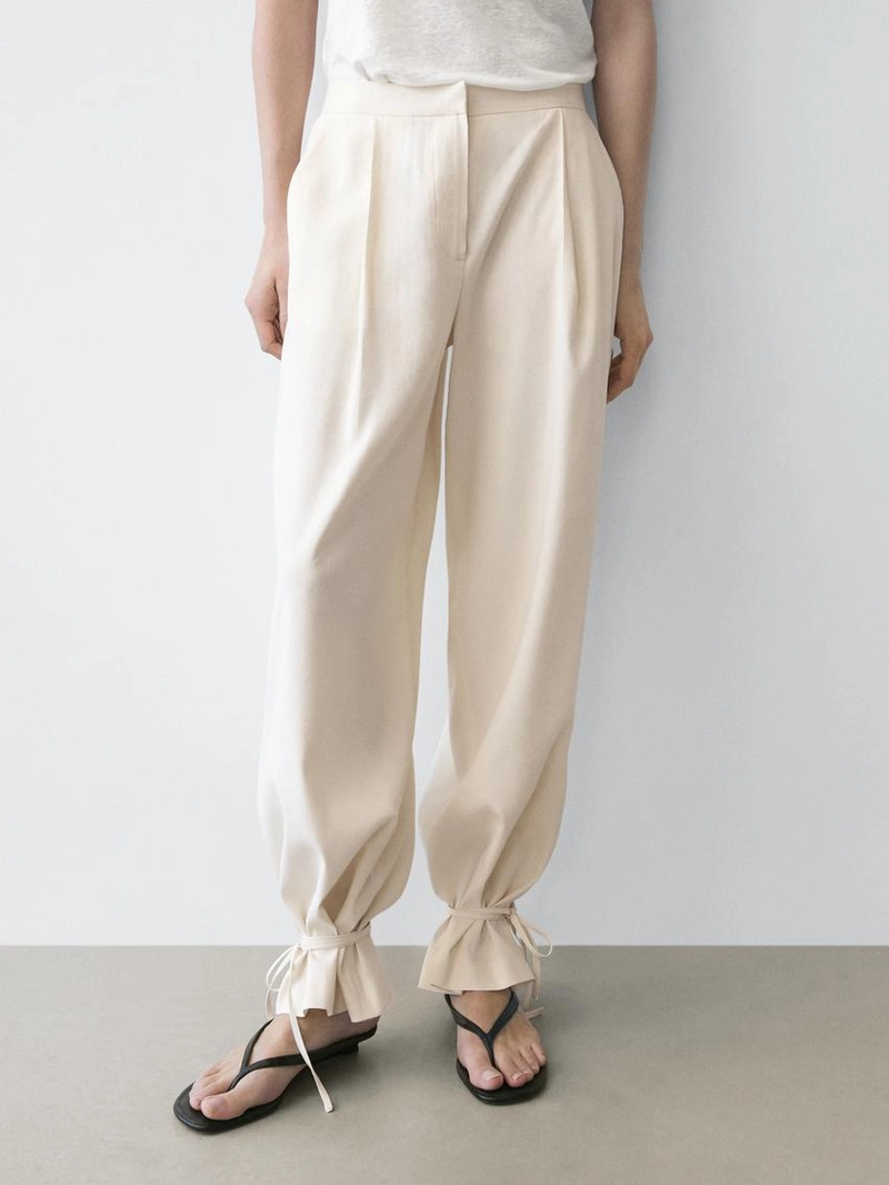 Брюки свободного кроя с завышенной талией