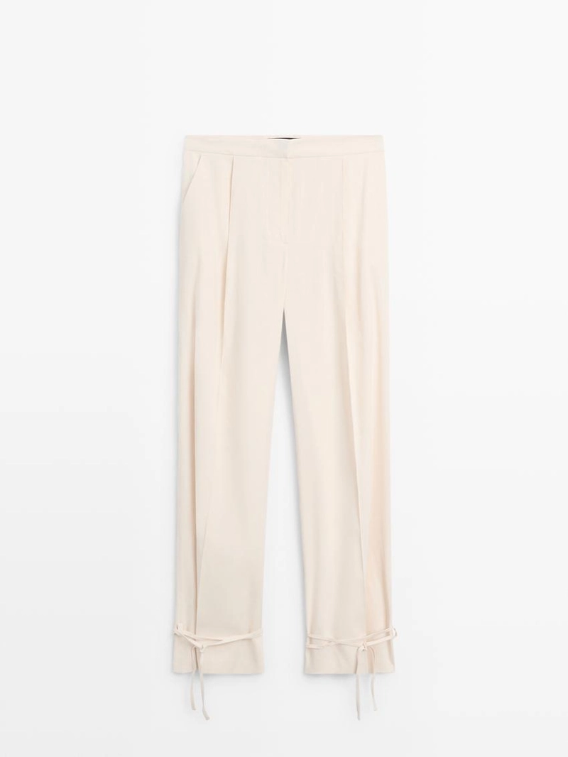 Брюки свободного кроя с завышенной талией