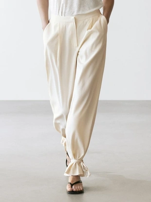 Брюки свободного кроя с завышенной талией- Заказать в России