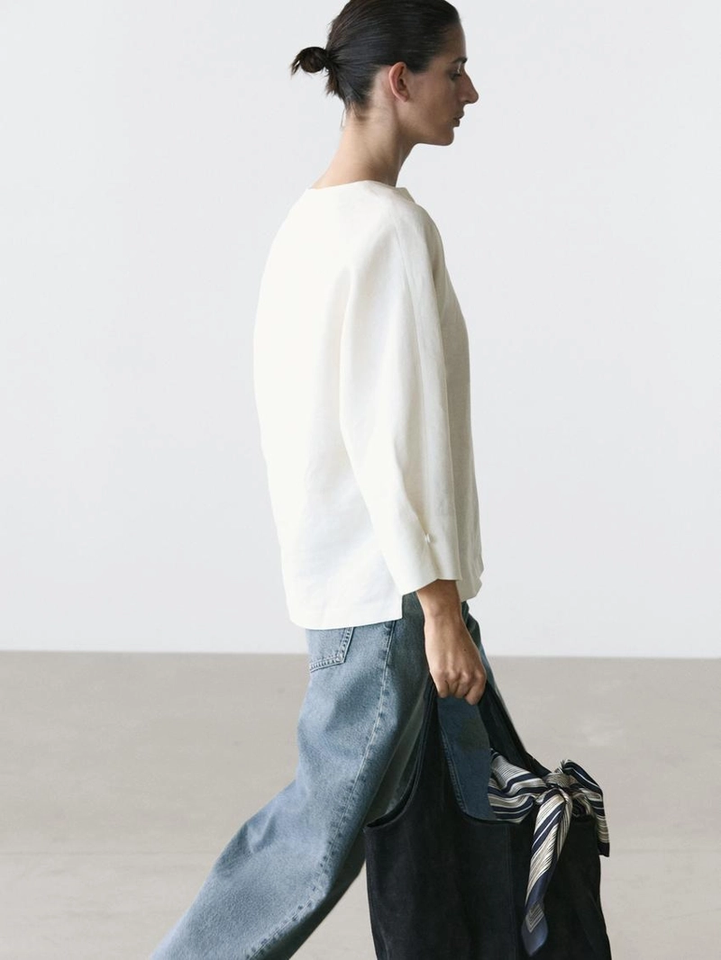 Пиджак из льна с деталями на пуговицах