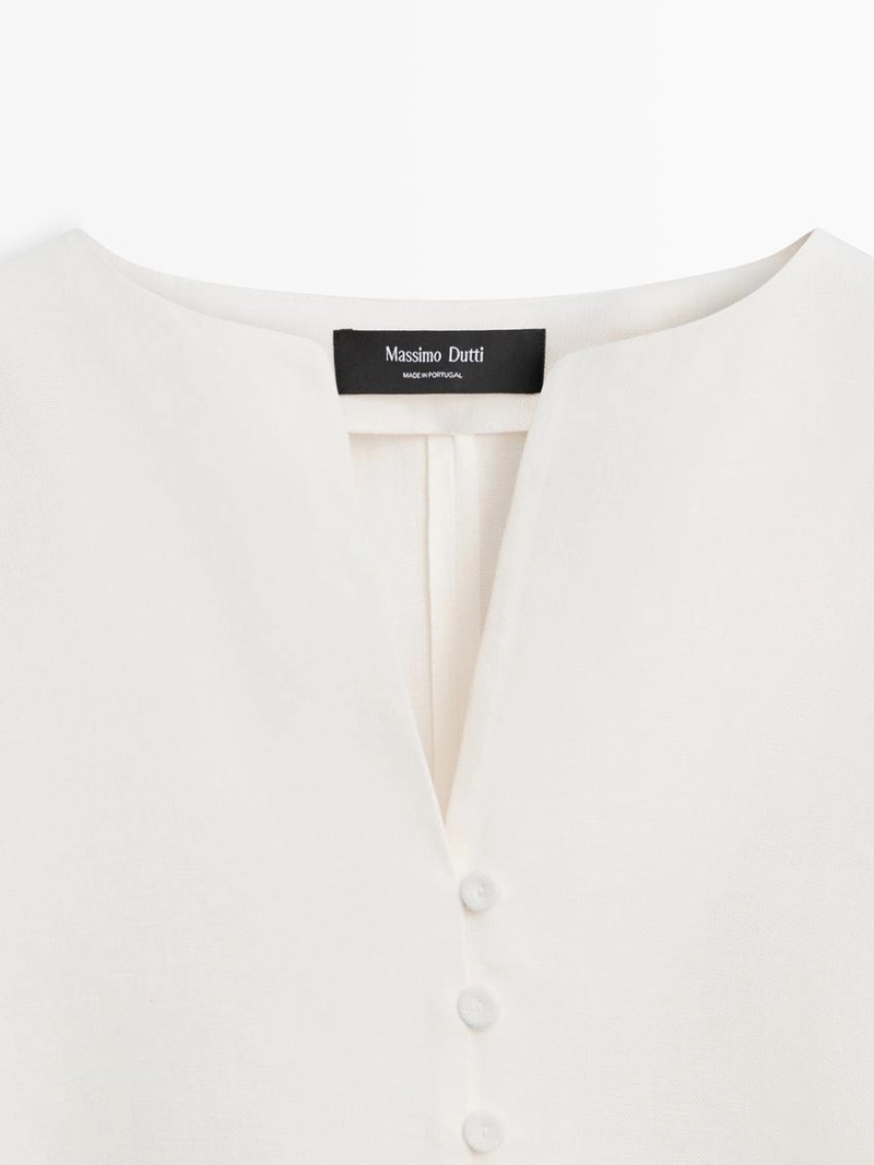 Пиджак из льна с деталями на пуговицах