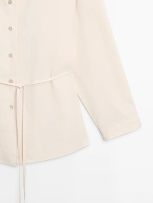 Купить Massimo Dutti Потоковая рубашка с деталями воротника