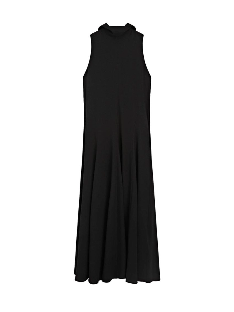 Платье миди с вырезом на шее и деталью банта