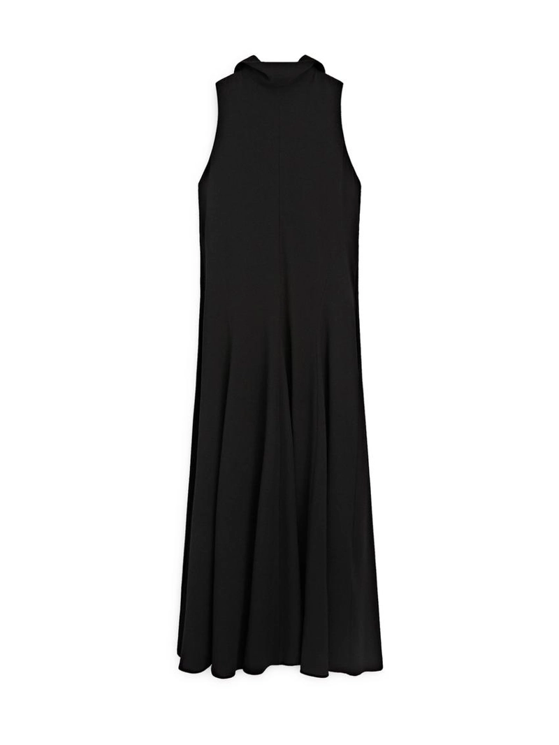 Платье миди с вырезом на шее и деталью банта