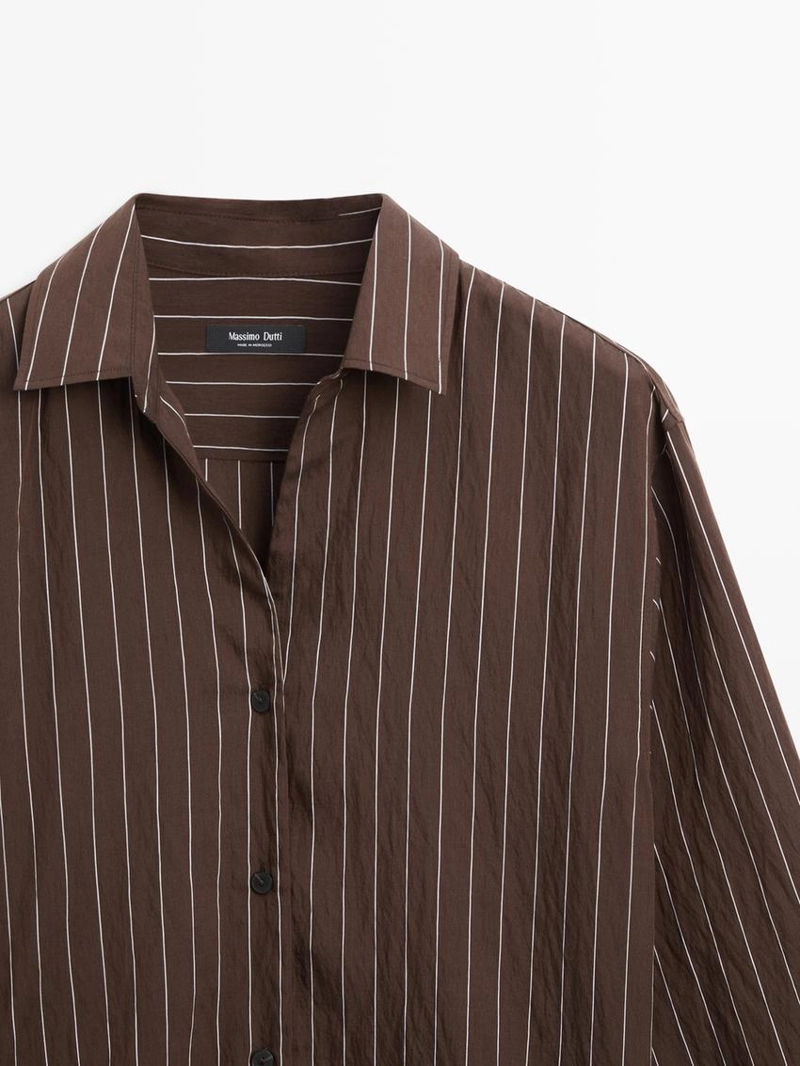 Рубашка в полоску с деталями шарфа