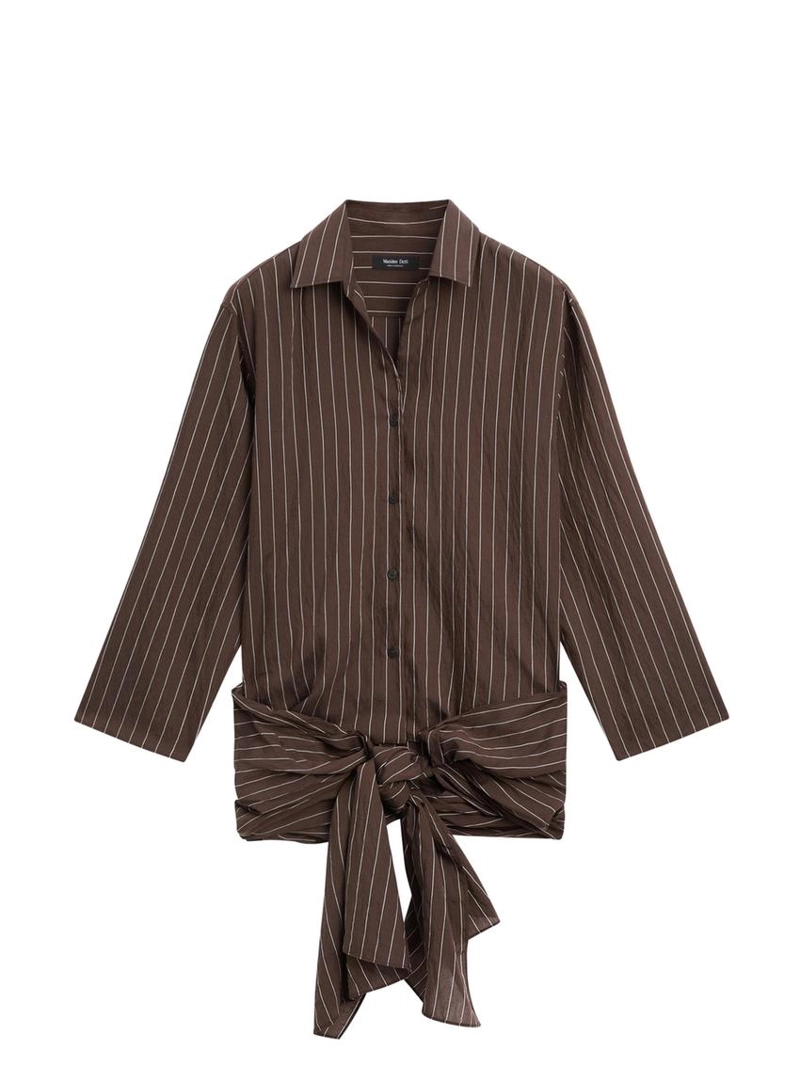 Рубашка в полоску с деталями шарфа