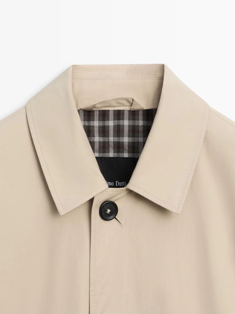 Пальто-тренч из хлопка с деталями внутри