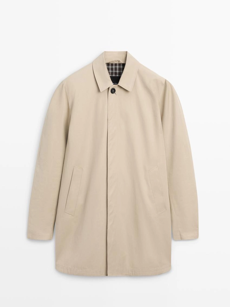 Пальто-тренч из хлопка с деталями внутри