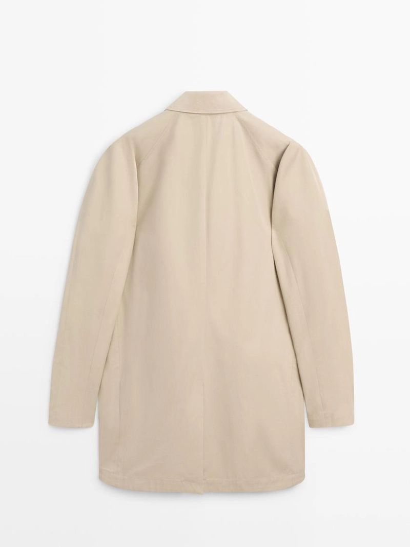 Пальто-тренч из хлопка с деталями внутри