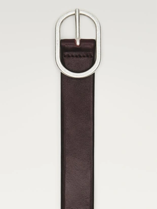 Кожанный ремень из натуральной кожи с овальной пряжкой- Заказать в России