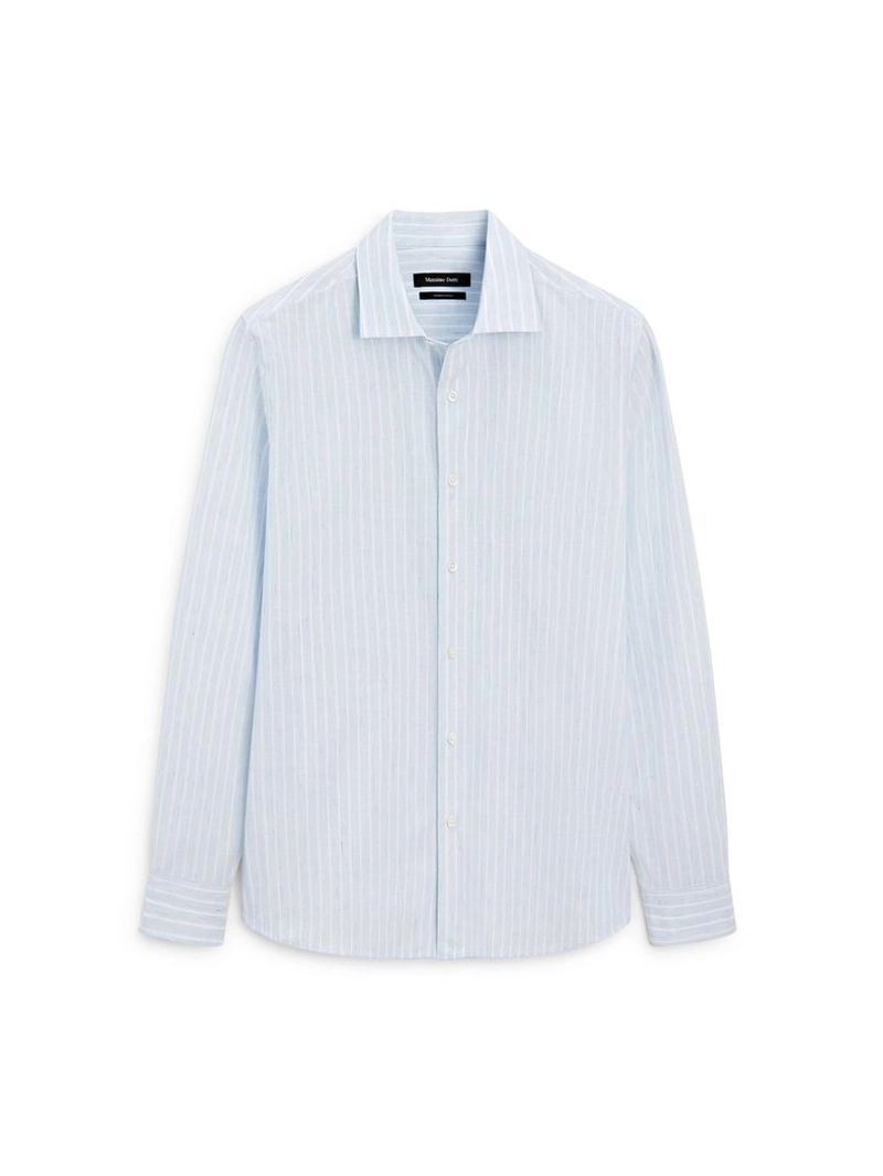 Рубашка из хлопково-вискозного текстиля с полосками regular fit