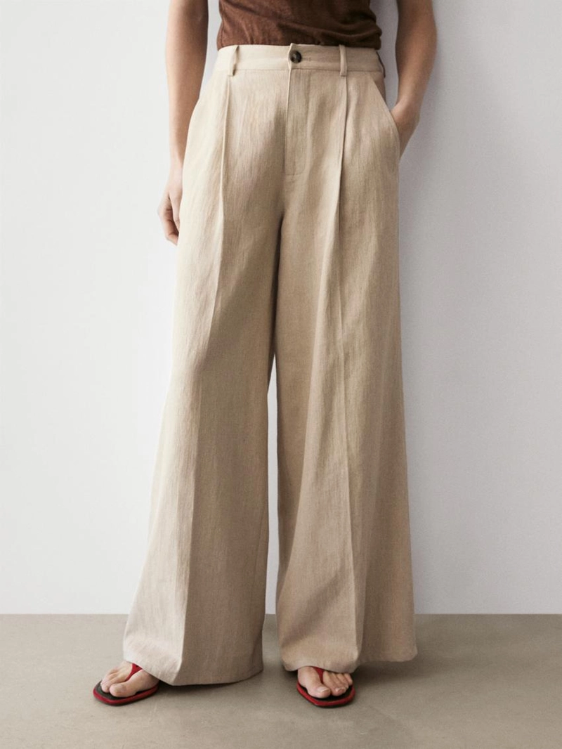 Брюки свободного покроя с высокой посадкой