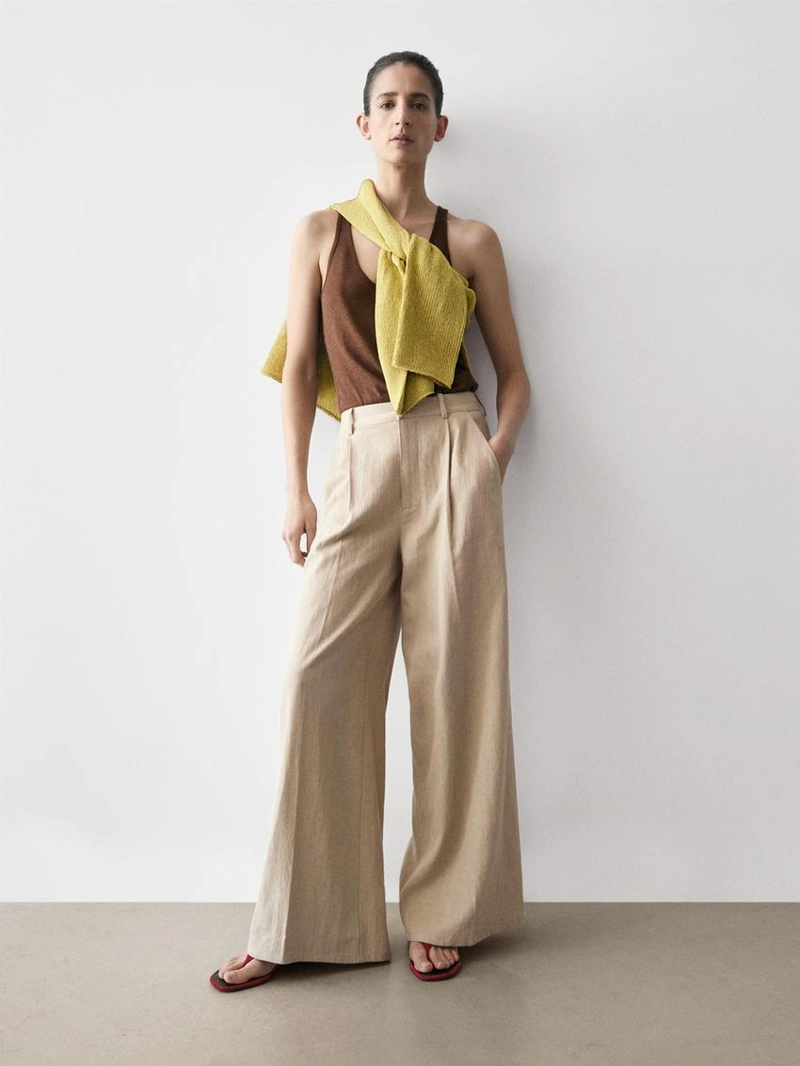 Брюки свободного покроя с высокой посадкой