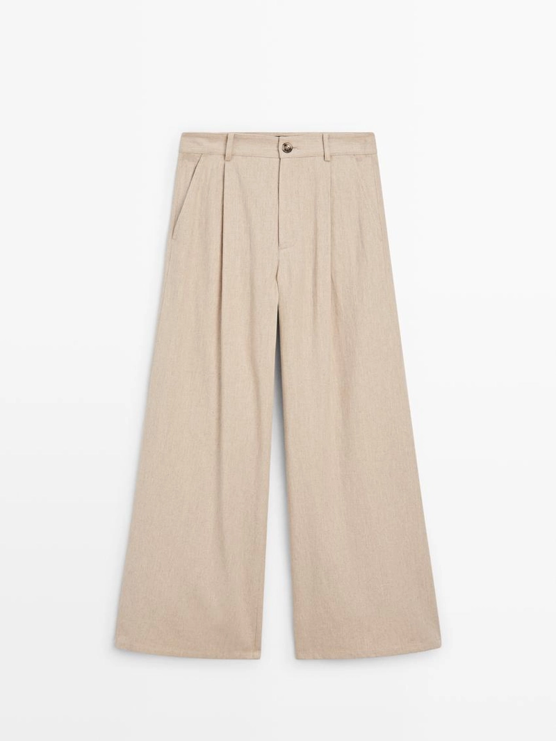 Брюки свободного покроя с высокой посадкой