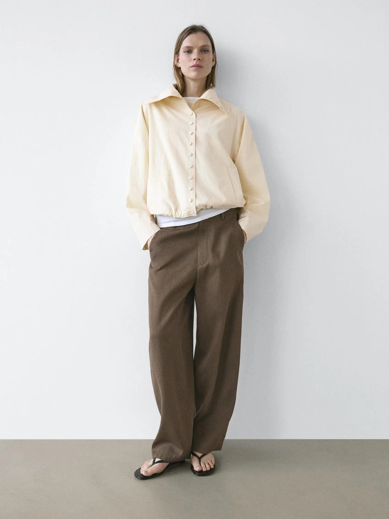 Брюки со свободной посадкой на резинке