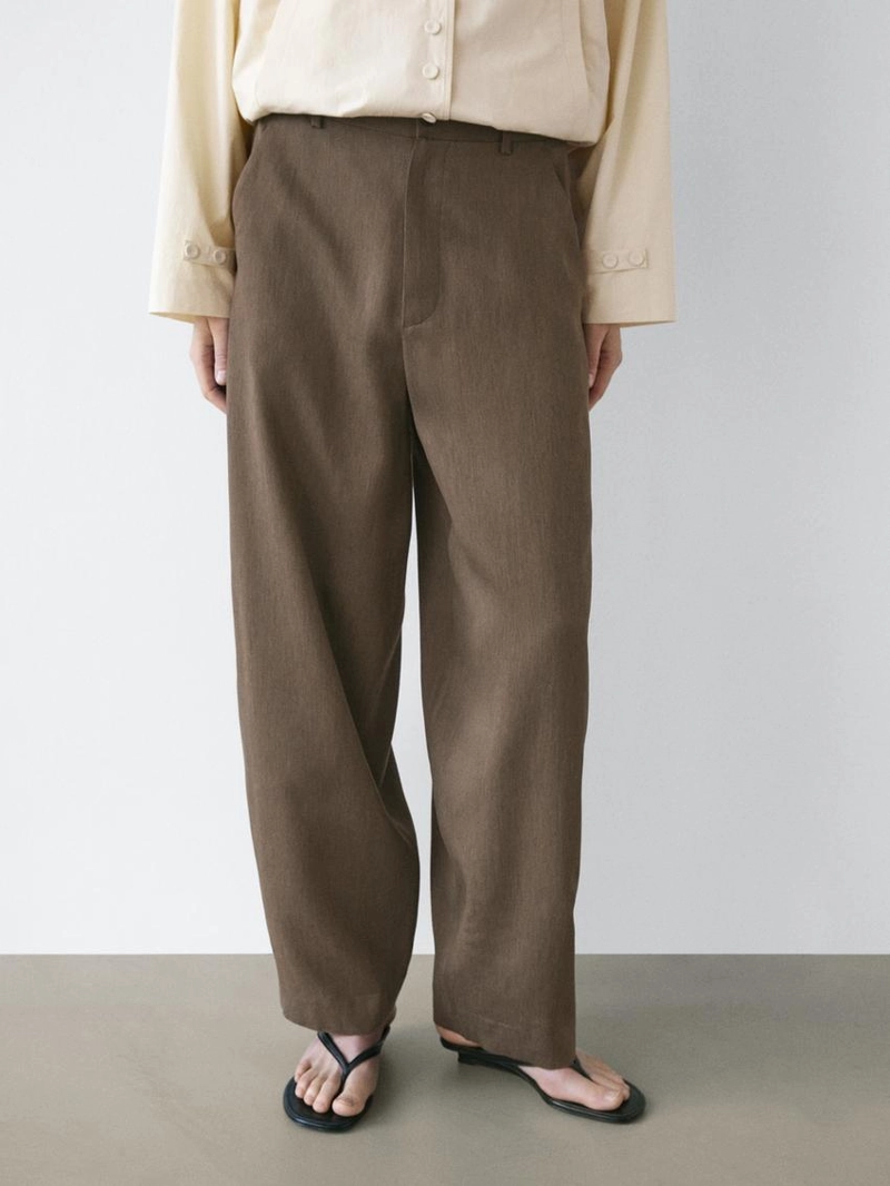 Брюки со свободной посадкой на резинке