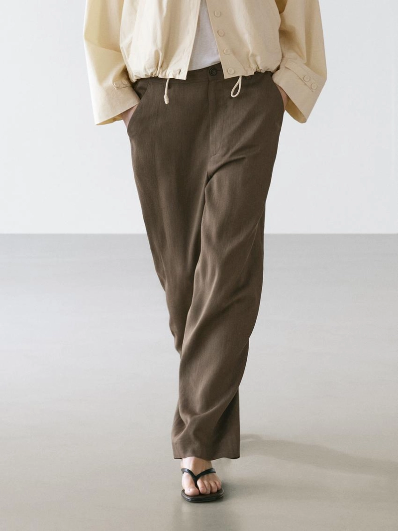 Брюки со свободной посадкой на резинке