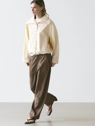 Брюки со свободной посадкой на резинке- Заказать в России