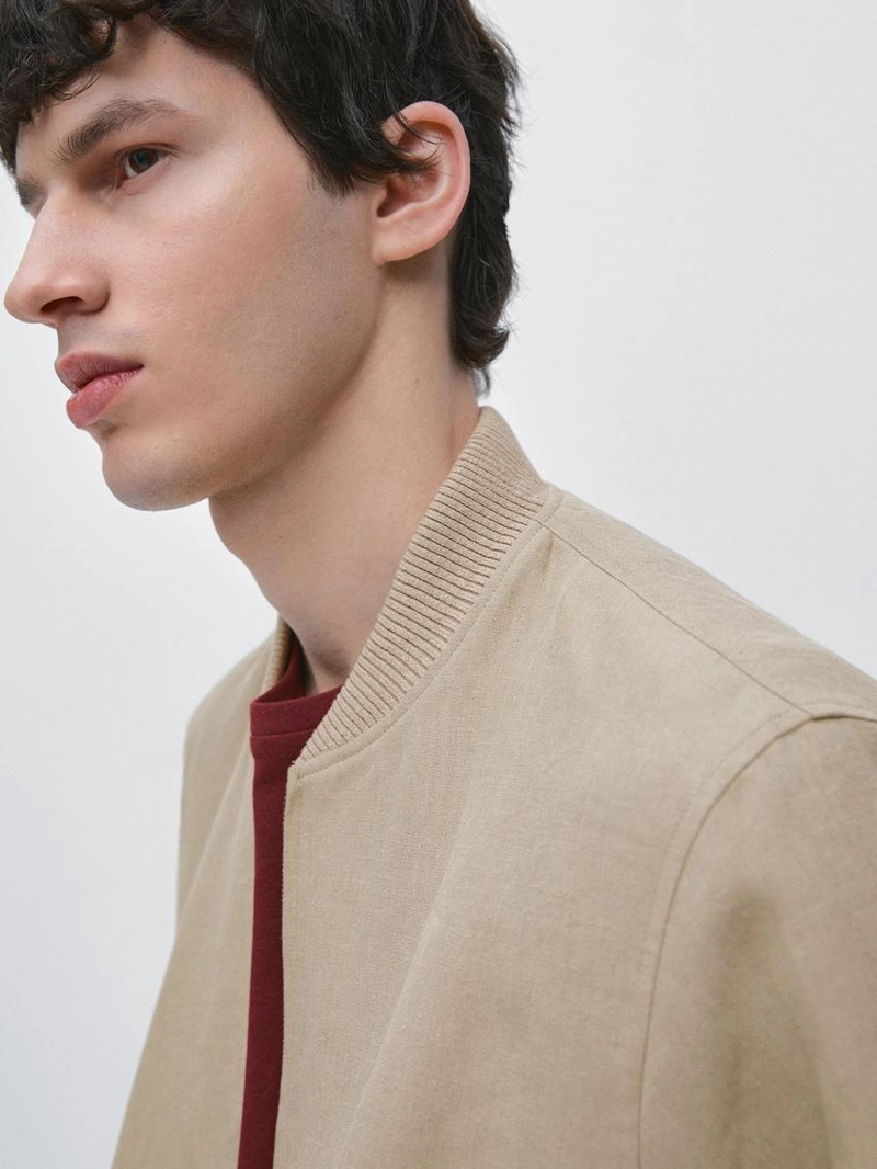 Куртка-бомбер из льна